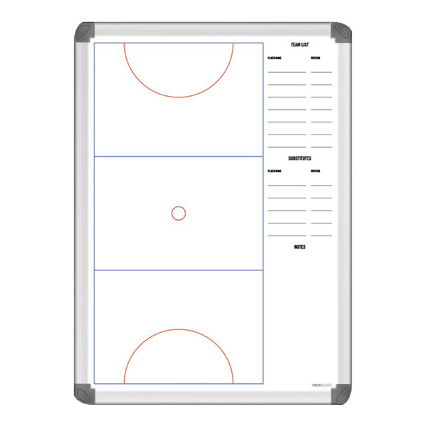 Visionchart Sports Team Logo Coaches Tactical Whiteboard 600 x 400mm Netball