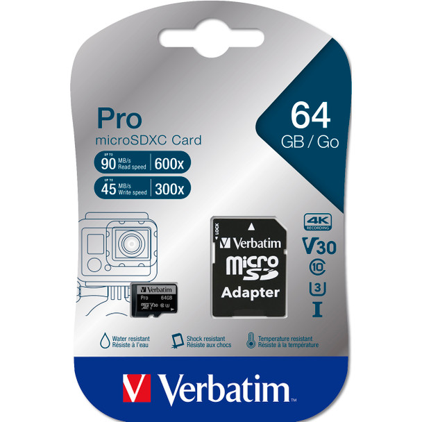 Verbatim Pro Micro SDXC Card Class 10 UH 64GB