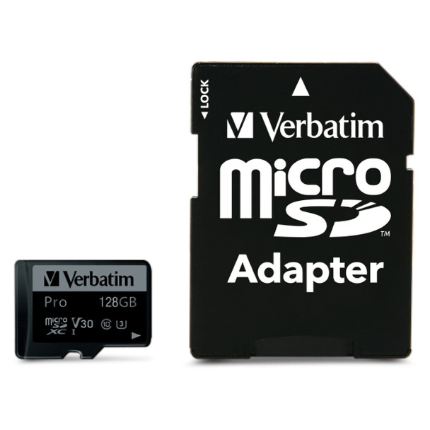 Verbatim Pro Micro SDXC Card Class 10 UHS-3 AD 128GB Verbatim Pro Micro SDXC Card Class 10 UHS-3 AD 128GB