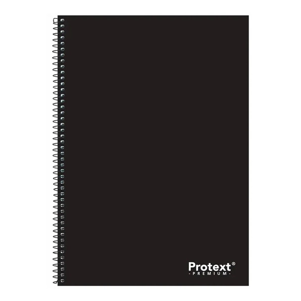 Protext Premium Spiral Notebook A4 120 Page PP Cover Black Pack of 10