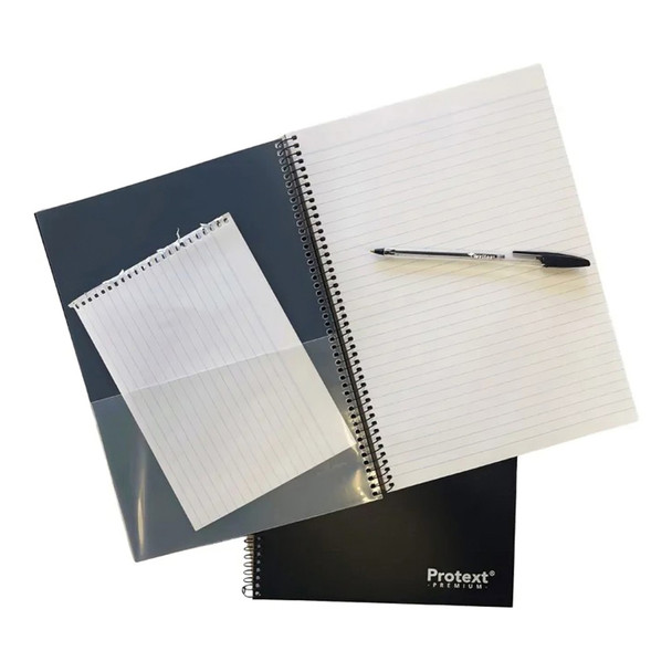 Protext Premium Spiral Notebook 240 Page PP Cover Black A4 Pack of 5