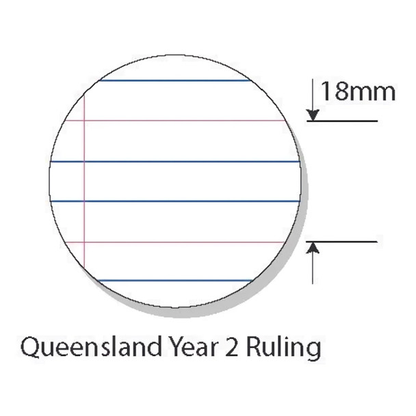 96 Page Qld Year 2 Ruled + Red Margin Pack of 10 Splash Education A4 Exercise Book