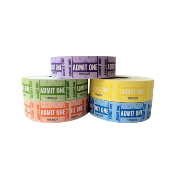 Admit One Tickets Pack of 5 Rolls of 1000
