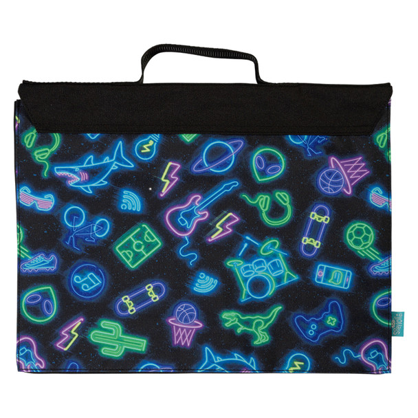 Spencil Library Bag 30 x 37 x 3cm Pack of 3 Neon Life