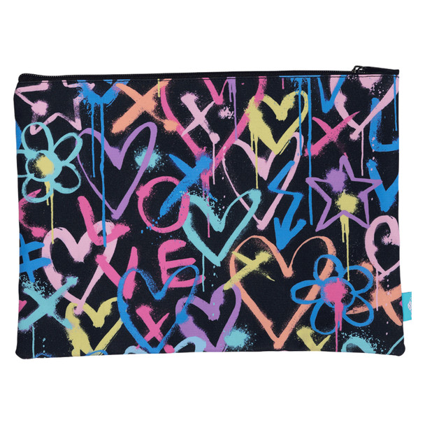 Spencil A4 Twin Zip Pencil Case Hearts and Crosses Spencil A4 Twin Zip Pencil Case Hearts and Crosses