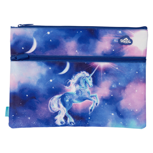 Spencil Moonlit Unicorn A4 Twin Zip Pencil Case Spencil Moonlit Unicorn A4 Twin Zip Pencil Case