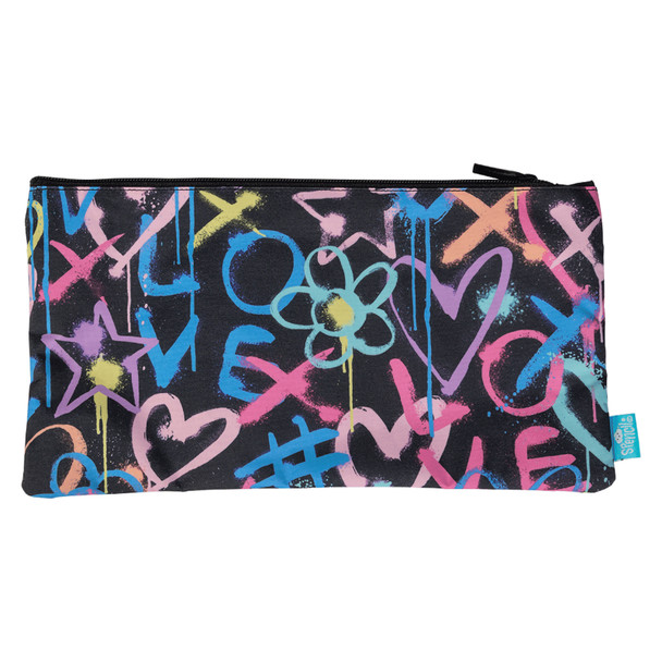 Spencil Twin Zip Pencil Case Hearts and Crosses Spencil Twin Zip Pencil Case Hearts and Crosses