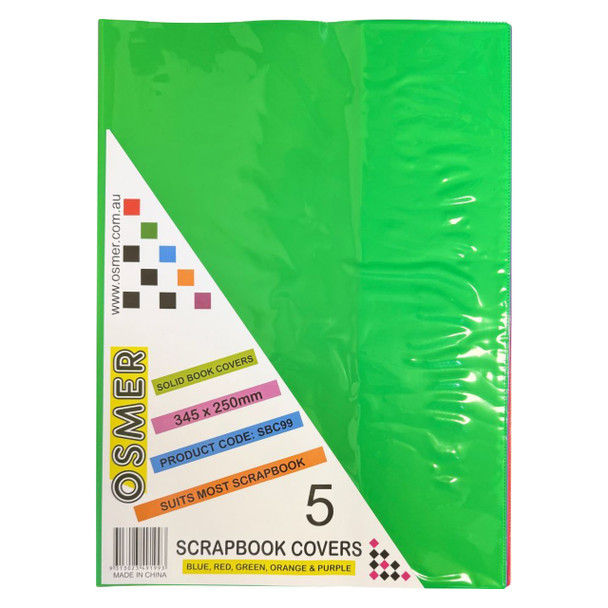 Osmer Scrapbook Cover 345 x 250mm Solid Assorted Pack of 20