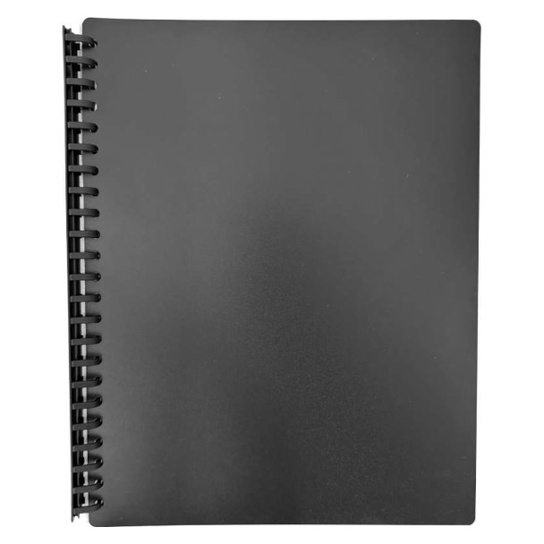 Osmer Display Book Refillable A4 20 Pocket Black Pack of 24