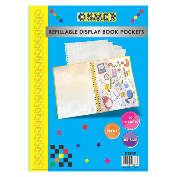 Osmer A4 Display Book Refill Sleeves Clear Pack of 10