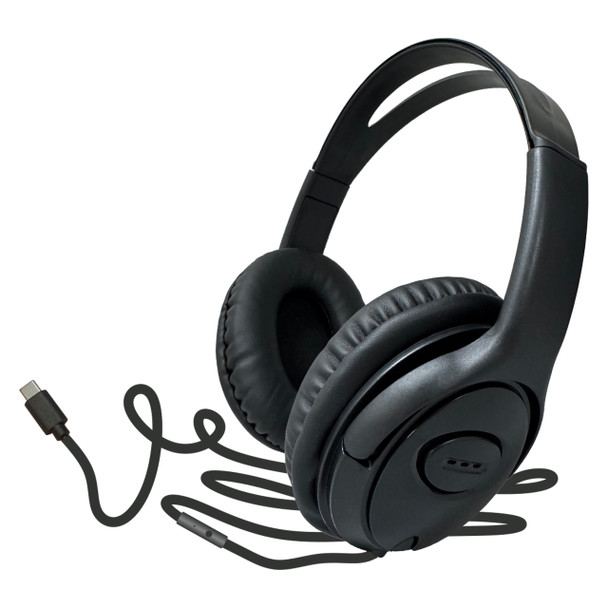 Headphones 1.8m 40mm Driver with Mic Black Osmer USB-C Over-Ear