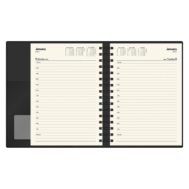 Vanessa Diary 2026 185.V99 A5 Day To A Page Black Collins