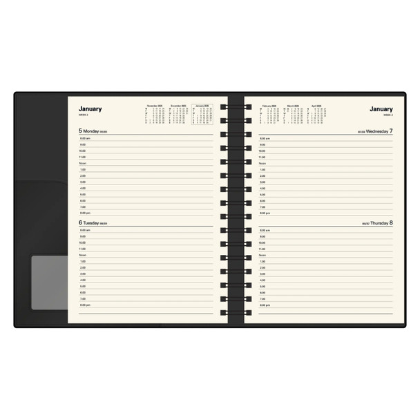 Vanessa Diary 2026 285.V99 A5 2 Days To A Page Black Collins