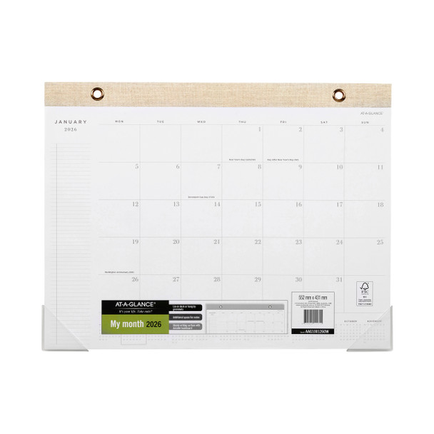 AT A GLANCE 2026 Desk Planner 552 x 431mm Month To View
