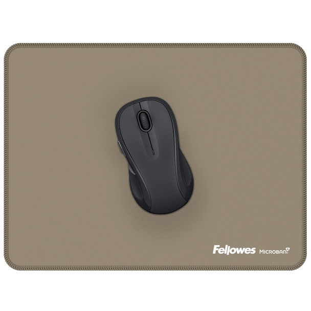 Sand Fellowes Breyta Desk Mat with a mouse positioned at the centre.