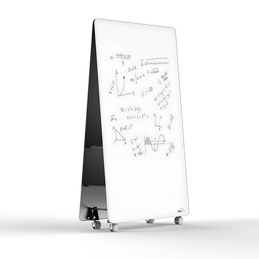 Visionchart JART mobile A frame whiteboard with double sided magnetic writing surface on lockable castors