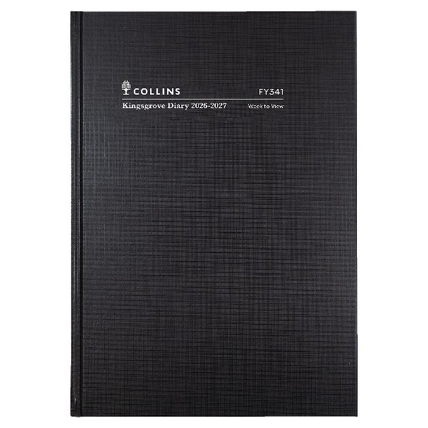 Collins Kingsgrove Financial Year Diary 2026-2027 A4 Week To A View Black