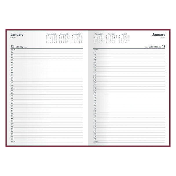 Collins 2027 Appointment Diary A4 One Day To A Page Burgundy