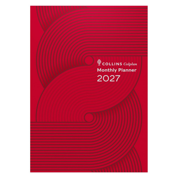 Collins Colplan Planner Diary 2027 A4 Month To View Geo Red