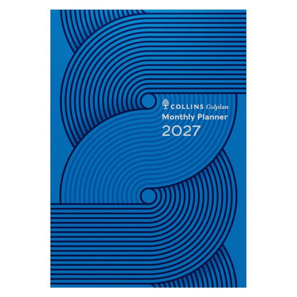 Collins Colplan Planner Diary 2027 A4 Month To View Geo Blue