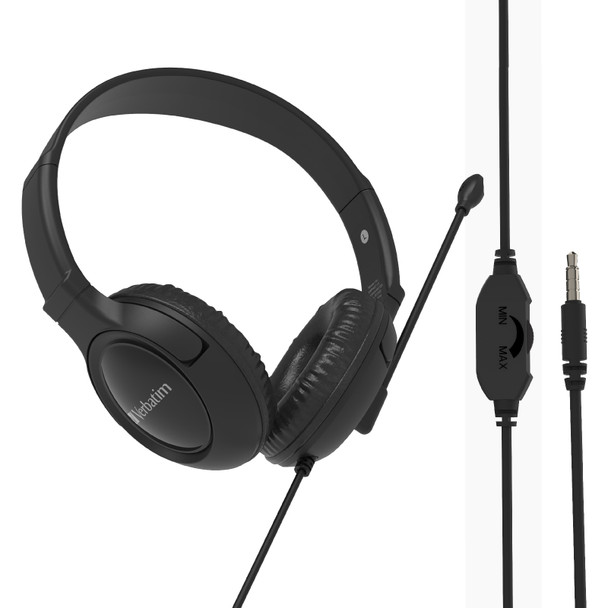 Verbatim Headset Black with Noise Cancelling Microphone