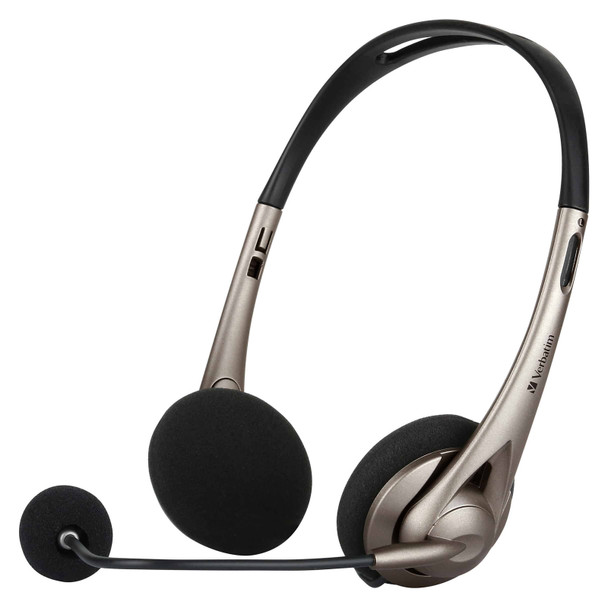 Verbatim USB-A Headset with Boom Microphone Black Grey
