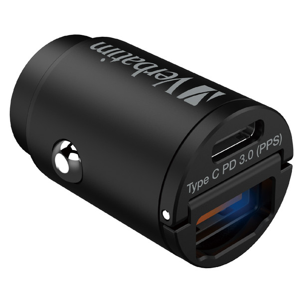Verbatim Mini Car Charger 30W 2 Port PD and QC Black