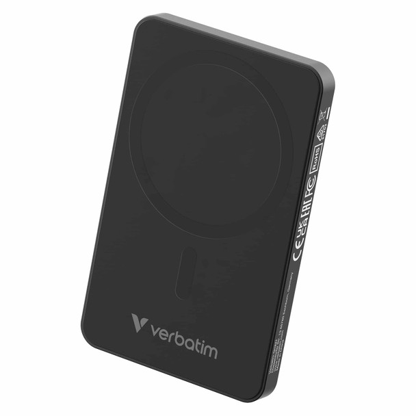 Verbatim 5000mah Power Bank Magnetic Wireless Charging Black