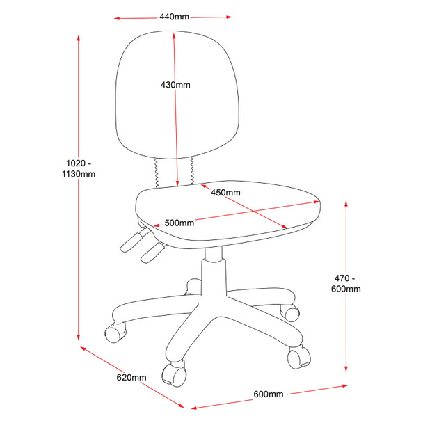 Rapidline Medium Back Operator Chair Black Fabric EC070CM