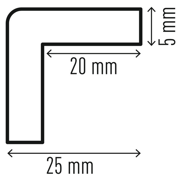 Durable 26mm x 1m Yellow Black Corner Protection Profile C19