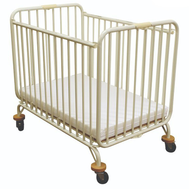 Compass Metal Folding Holiday Cot Vanilla White