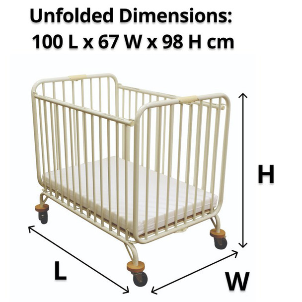 Compass Vanilla White Metal Folding Holiday Cot