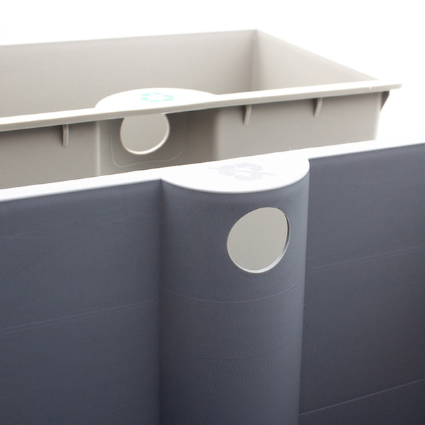 Compass Dual Chamber Rectangular Bin Powder Coated Black 14L Pack of 4