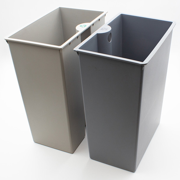 Compass Black Rectangular Dual Chamber Bin Powder Coated 14L Pack of 4