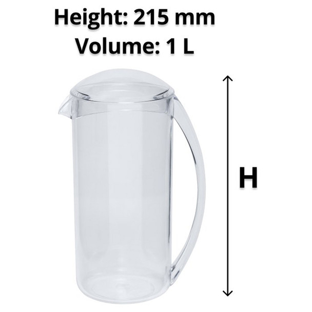 Connoisseur Water Jug Plastic with Lid 1L
