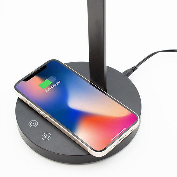 Nero Foldable Black LED Lamp with Wireless Charging
