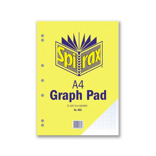 Spirax 56083 Graph Pad 2mm Grid A4 25 Leaf