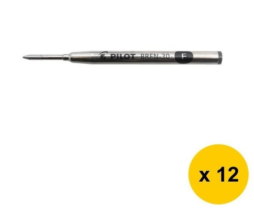 Pilot Brfn 30f B Refill For Retractable Ballpoint Fine 0 7mm Black Box Of 12 Megax