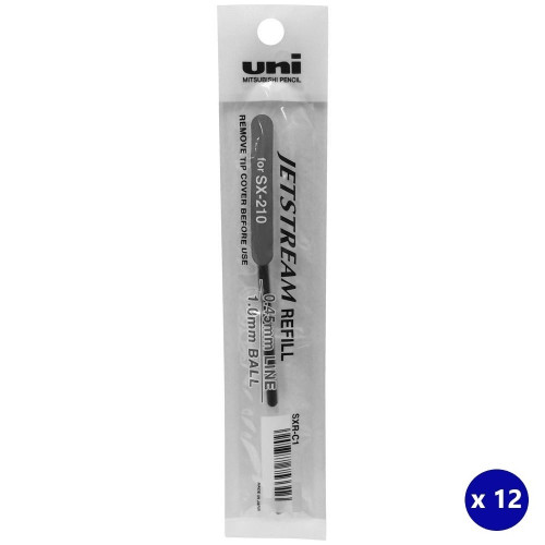 12 pcs X Uni Jetstream refills for SX-210 BLUE SXR-C1