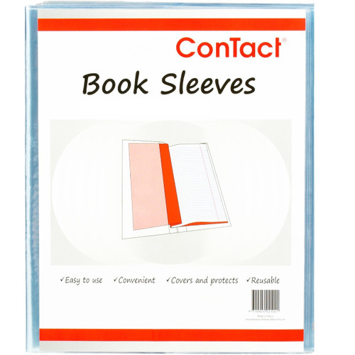Contact #48859 Book Sleeves 9 x 7 Inch Clear Pack 5 | Mega Office Supplies