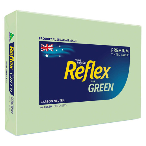 Reflex Colours Paper A4 80gsm Grn Pk500 | Mega Office Supplies