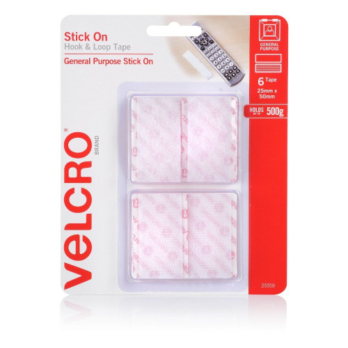 VELCRO Brand Grip Strips Hook Only 25mm x 25m White