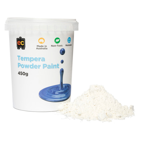 White Tempera Powder Paint 450g Educational Colours Mega Office