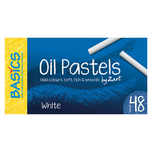Basics Large White Oil Pastels Pack of 48 Mega Office Supplies