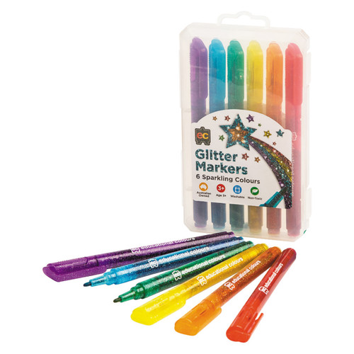 Glitter Markers Pack of 6 Mega Office Supplies