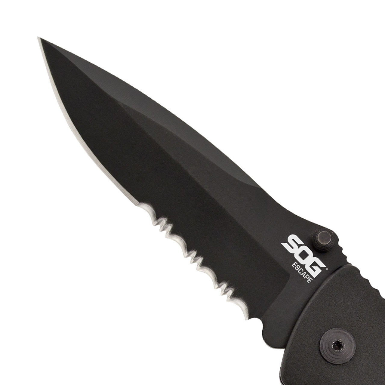 ESCAPE - CLIP POINT, BLACK, SERRATED