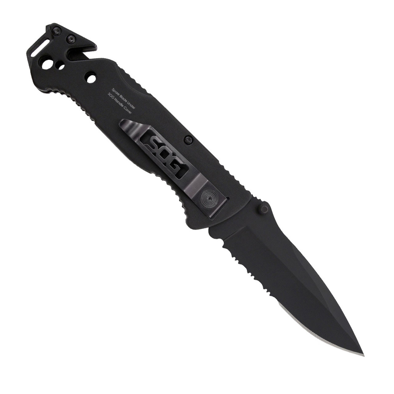 ESCAPE - CLIP POINT, BLACK, SERRATED
