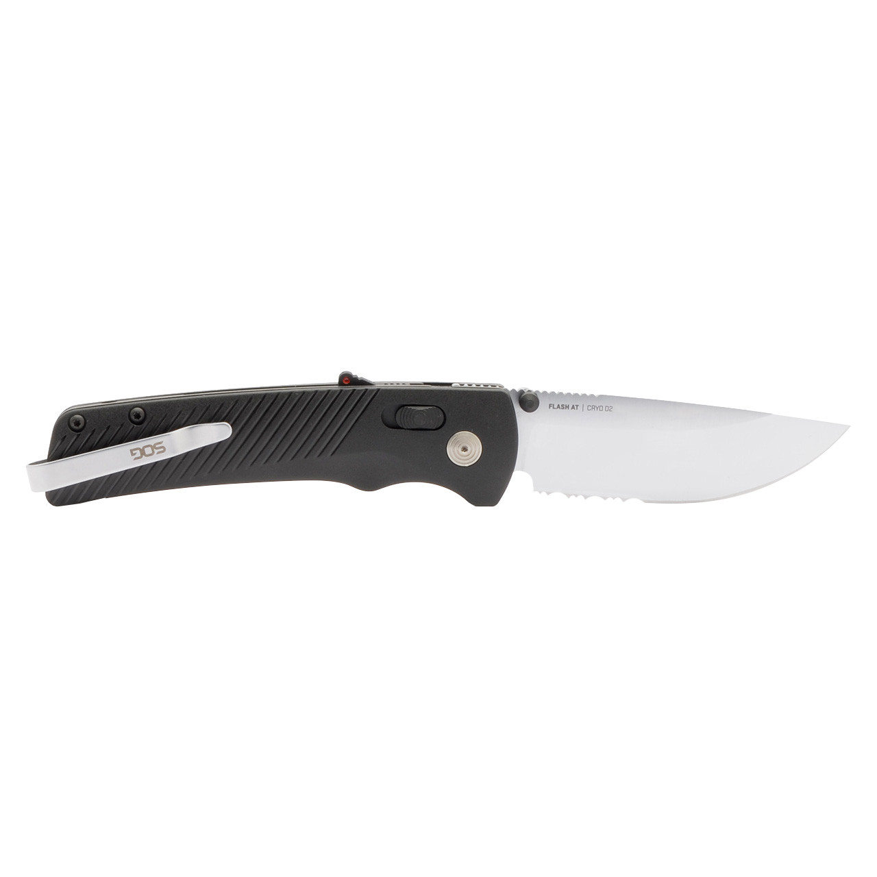 Flash AT Satin - Black, Serrated