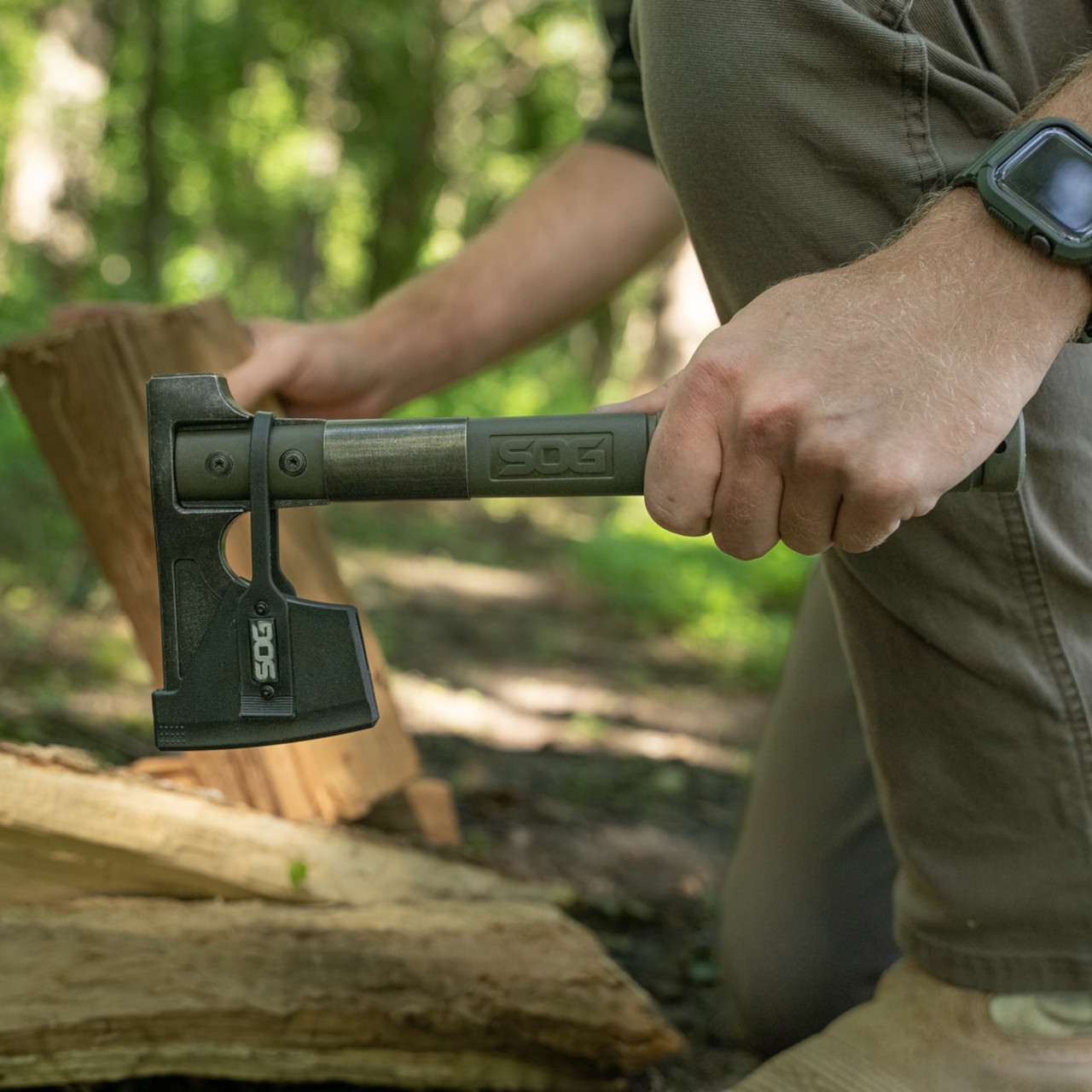 Camp Axe - OD + Black Stonewash