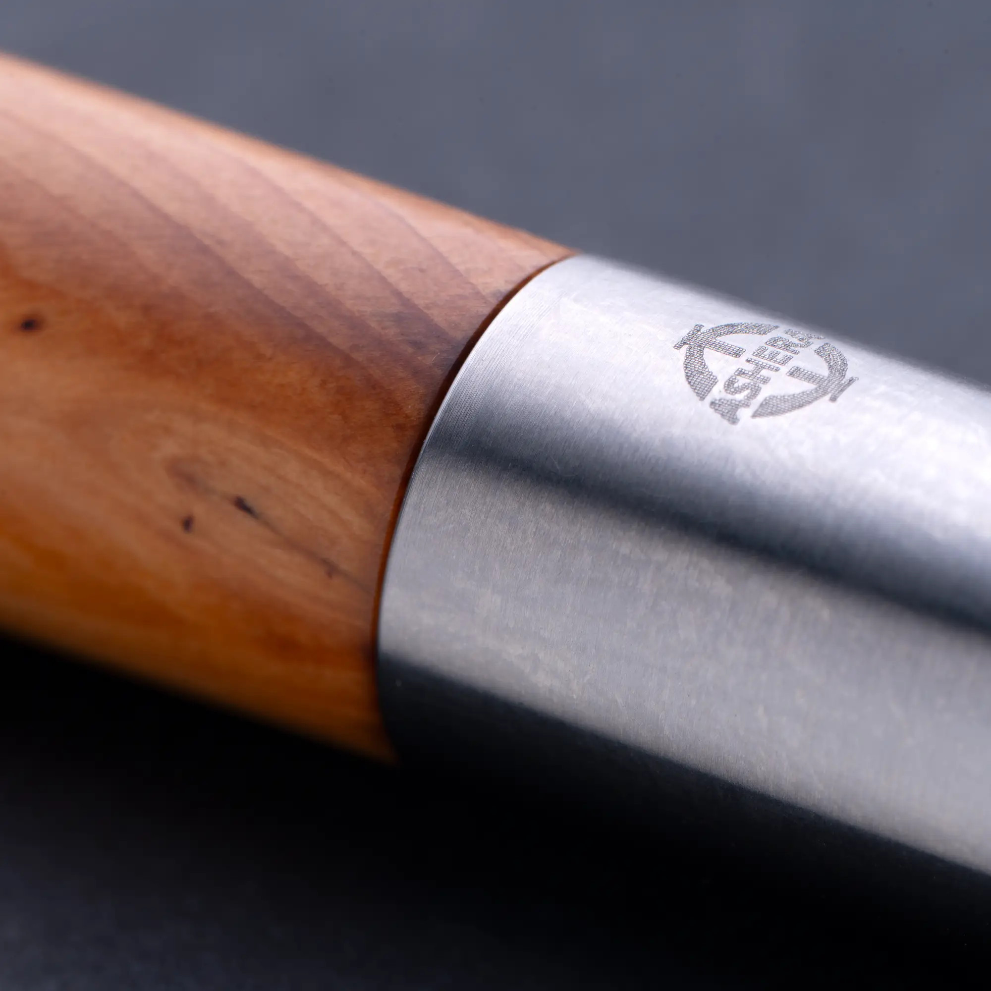 Detail of the Phi Symbol and Logo on a Phi Ballpoint Pen